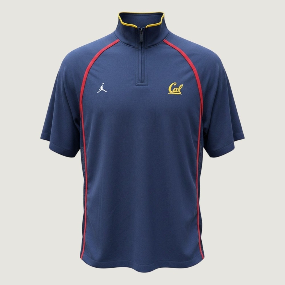 Jordan‎ Brand Cal Bears Quarter Zip Short Sleeve Training Shirt Navy Mens Medium